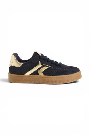 Tamaris Womens Navy Blue Leather Trainers Sneaker Shoes - 23723-44