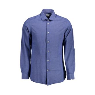 U.S.Polo Association U.s. Polo Assn. Blauw Katoenen Herenoverhemd - Heren - Casual Overhemden - Blauw - XL - Katoen - Overhemden