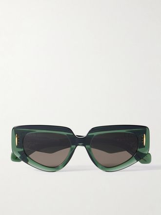 Loewe Occhiali Da Sole In Acetato Con Montatura Cat-eye Anagram - Verde