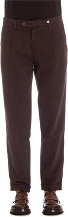 Myths Bruine Chino Broek Rits Knoop - Heren - Straight fit broeken - Bruin - 3XL - Broeken