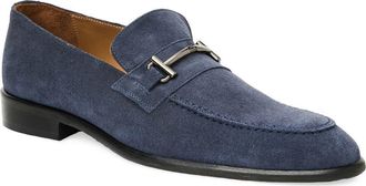Bruno Magli Sante Leather Bit Loafer in Navy Suede at Nordstrom Rack, Size 11.5