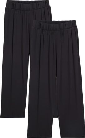 Bonprix Jerseyhose BONPRIX 7/8- Shirthose, High-Waist, 2er-Pack, Damen, Gr. 48/50 (XL), N-Gr, schwarz (schwarz, schwarz), Obermaterial: 95% Viskose, 5% Elasth