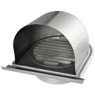 OEM Rejilla De Ventilacion - Acero Inoxidable 150 Mm - Dise&ntilde;o En U Con Malla Antiinsectos - Lamas A 45 Grados - Para Campana Extractora Y Ventilacion