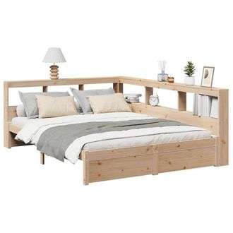 Berkfield Home Decorative Bookcase Bed without Mattress 160x200 cm Solid Wood Pine in Light Brown