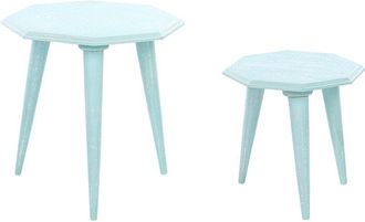 Beliani Set of 2 Side Tables KANRI Light Blue