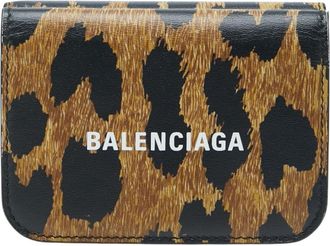Balenciaga Black Brown Leather Wallet (Tri-Fold) (Pre-Owned)