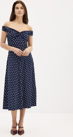 Michael Kors Michael Michael Kors - Womens Polka dot off-the-shoulder jersey dress