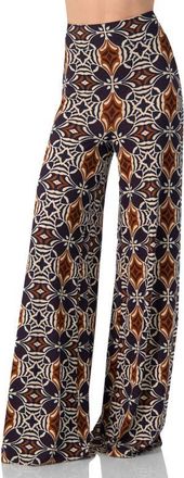 Ivonne Wide-Leg Patterned Palazzo Trousers in Multi-Brown at Nordstrom, Size Large