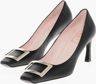 Roger Vivier Leather Pumps BELLE With Front Buckle 7 cm Heel Roger Vivier