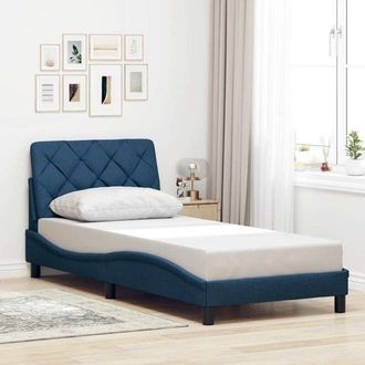 vidaXL Estructura De Cama Sin Colch&oacute;n Tela Azul 80x200 Cm Vidaxl