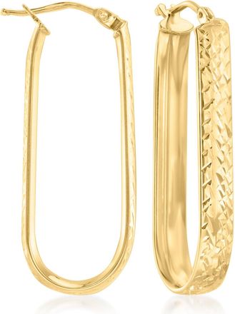 Canaria Canaria Italian 10kt Yellow Gold Oval Hoop Earrings