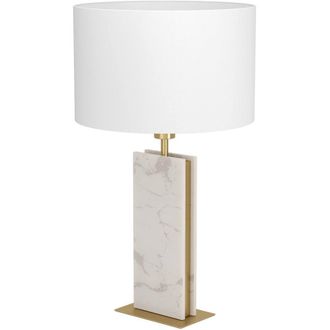 Loops Elegant Brushed Brass & White Table Lamp for Stylish Indoor Decor