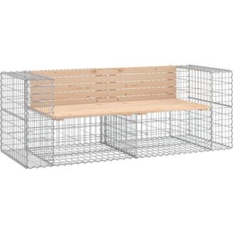 vidaXL Vidaxl - Banco Jard&iacute;n Dise&ntilde;o Gaviones Madera Maciza Pino 184x71x65,5 Cm