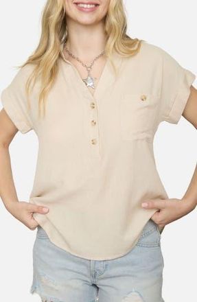 Blu Pepper Half Button Shirt in Khaki at Nordstrom Rack, Size Medium