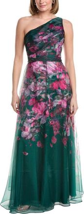 Rene Ruiz One-Shoulder 3D Applique Floral A-Line Gown