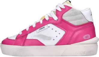 Strype Sneakers Wit - Dames - Sneakers - Roze - 36 EU - Leer - Schoenen