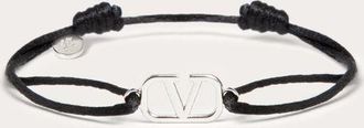 Valentino Garavani Bracciale VLogo Signature In Cotone Uomo NERO UNI