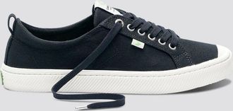 Cariuma Mens Cariuma OCA Low Sneakers Black Canvas Comfort Casual Shoes ZAP1550