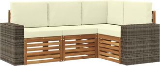 vidaXL Conjunto De Sof&aacute;s De Exterior 4 Uds. Poli&eacute;ster Vidaxl