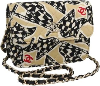 Chanel Pre-owned Cross Body Bags, female, Multicolor, Size: ONE SIZE Pre-owned Vintage Satin Shoulder Bag