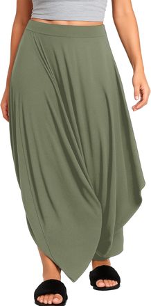 Re Tech UK Ladies Gathered Draped Baggy Harem Pants for Women UK Lagenlook Alibaba Baggy Trousers Women Harem Trousers for Women UK Genie Pants Khaki