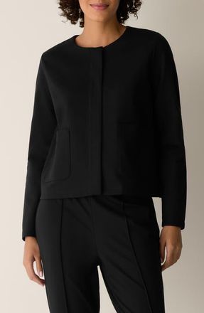 Eileen Fisher Double Knit Jacket in Black at Nordstrom, Size Xx-Small
