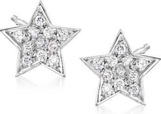 RS Pure by Ross-Simons Diamond Star Stud Earrings in Sterling Silver