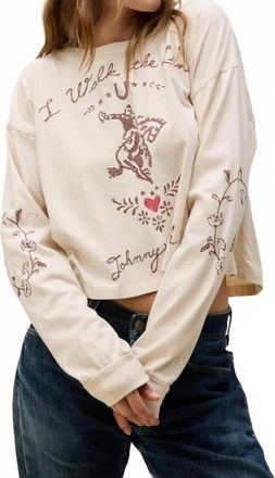 Daydreamer Johnny Cash Walk The Line Meet And Greet Long Sleeve Tee In Dirty White