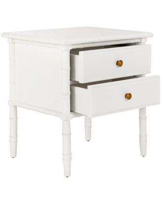 Safavieh Mina Modern Coastal 2 Drawer 25In Bamboo Nightstand