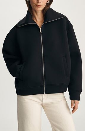 Mavi Sporty Luxe Full Zip Fleece Sweatshirt in Black at Nordstrom, Size Medium