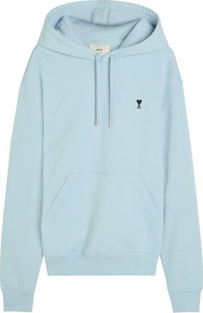 Ami Ami Paris Logo Hooded Cotton Sweatshirt - Blue - S