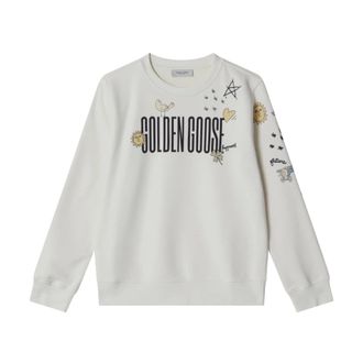 Golden Goose Journey Crew Neck Sweatshirt - male - Golden Goose - Kids Sweatshirts - White - 10 Y - Kids