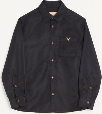 Valentino Giacca camicia Valentino in nylon con VGold Uomo NERO 44