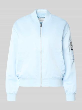 s.Oliver Red Label Regular Fit Bomberjacke mit College-Kragen in Hellblau, Gr&ouml;&szlig;e 32