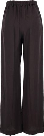 Tela Womens Trousers Linen-Blend Brown Viscose