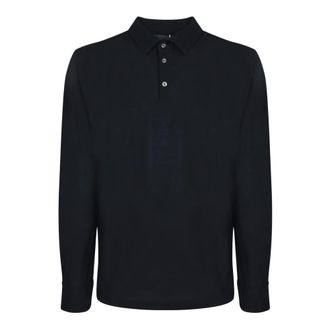 Zanone Polo met lange mouwen - Heren - Polos - Blauw - 3XL - Katoen - Tops