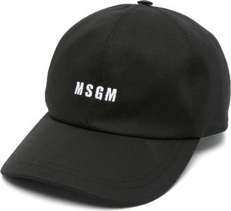 Msgm Cappello da baseball con ricamo - Nero