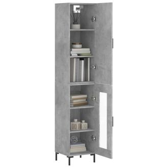 Berkfield Home Highboard Concrete Grey 34.5x34x180 cm Engineered Wood