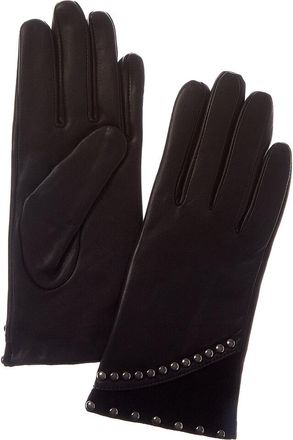 Sofiacashmere Classic Cashmere-Lined Nappa Leather Gloves