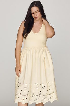 Maeve Cutwork Scoop-Neck Twofer Dress