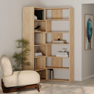 Decortie Molly Modern Bookcase Display Unit No.4 in Natural | Size: 2 Pack