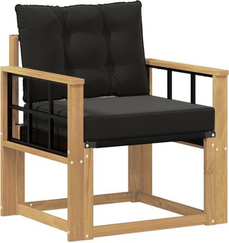 vidaXL Sof&aacute; De Exterior Madera Maciza De Acacia Y Textileno Blanco Vidaxl