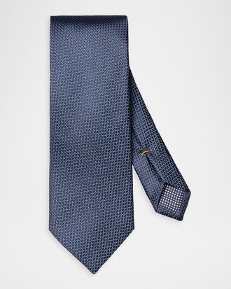 Eton Men & apos;s Micro-Geometric Jacquard Silk Tie