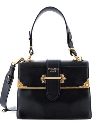 Prada Cahier Convertible City Calf and Saffiano Medium shoulder bag - Zwart