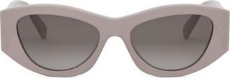 Celine Triomphe 55mm Rectangular Sunglasses in Shiny Light Brown /Gradient at Nordstrom
