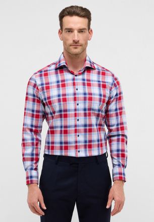 Eterna Langarmhemd ETERNA MODERN FIT, Herren, Gr. 42, Normalgr&ouml;ssen, rot (rusty rot), Twill, 100% Baumwolle, tailliert, Manschette, Hemden Langarmhemd, NON I