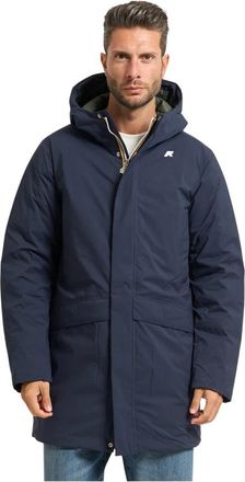 K-Way Blauwe Waterdichte Donsjas - Heren - Winterjassen - Blauw - XL - Polyester - Jassen