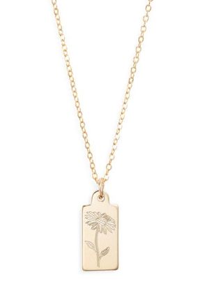 Set & Stones Tawney Birth Flower Pendant Necklace in Gold /April at Nordstrom