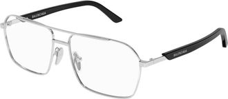 Balenciaga Zilveren Brillenmontuur - unisex - Brillen - Grijs - 57 MM - Accessoires