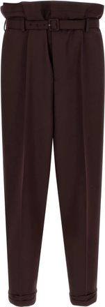 Saint Laurent Paperbag Broek - Heren - Nette broeken - Paars - 2XL - Wol - Broeken